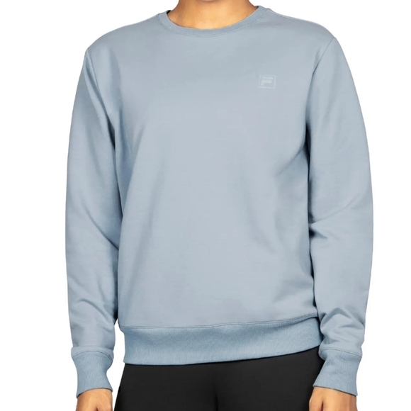 Fila Sweatshirt Top Pullover Long Sleeve Crew Neck Pockets Blue Fog Comfy XXL - Picture 1 of 15